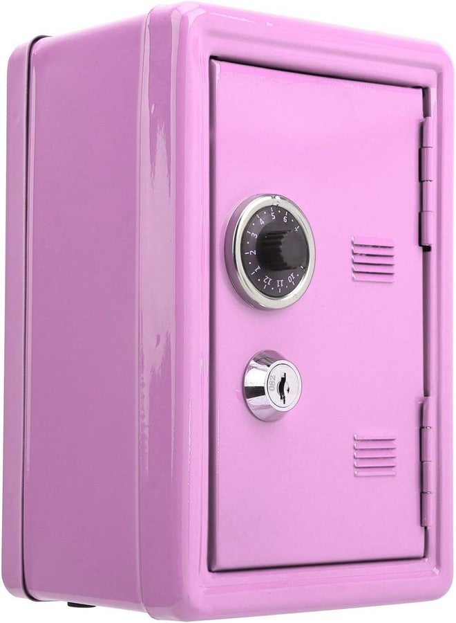 Delzon حصالة نقود معدنية آمنة جديدة من ديلزون - حصالة نقود للأطفال، صندوق نقود صغير مبتكر على شكل صراف آلي، حصالة نقود معدنية مع قفل ومفتاحين (وردي) - Image 1